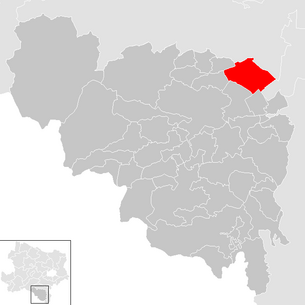 Localização do município de St. Egyden am Steinfeld no distrito de Neunkirchen (mapa clicável)