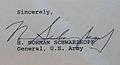 Signature by Norman Schwarzkopf