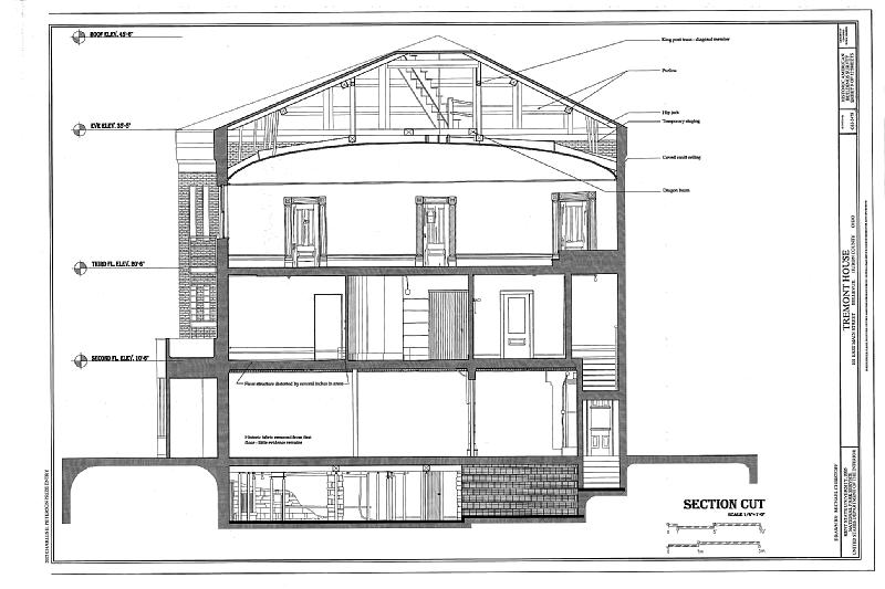 File:Section Cut - Tremont House, 101 East Main Street, Bellevue, Huron County, OH HABS OH-2478 (sheet 9 of 12).tif