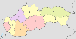 Slovakia, administrative divisions - Nmbrs - colored.svg