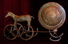 The Trundholm sun chariot was found deposited in wetland Solvogn bagside.jpg