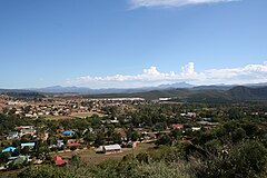 The town of Hankey (foreground), with accompanying township (background) on the edge of the town. South Africa-Hankey-01.jpg