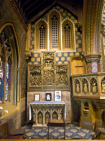 The northeast chapel of St Giles' Catholic Church, Cheadle, Cheadle, Staffordshire, England, designed by Pugin
