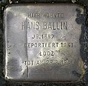 Stolperstein Köln Hans Ballin (Bachemer Straße 235).jpg