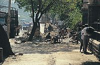 Homeless street dwellers in Mumbai, Maharashtra, India.