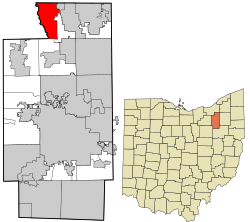 Location in Summit County and the state of Ohio.