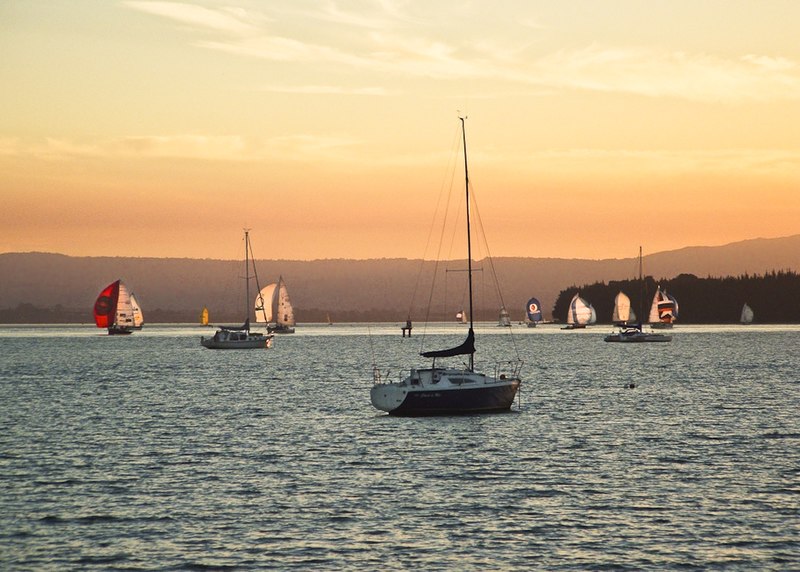 File:Sunset over sailboats (5406267893).jpg