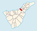 Map of Tenerife showing Santa Úrsula