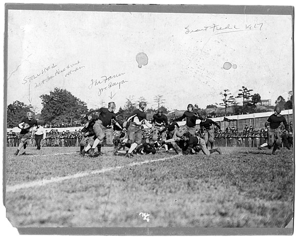 Strupper (far left, with ball) rushing v. Penn.