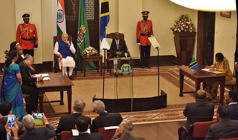 File:The Prime Minister, Shri Narendra Modi and the President of the United Republic of Tanzania, Dr. John Magufuli, witnessing the signing and exchange of agreements, at the State House, in Dar es Salaam, Tanzania.jpg