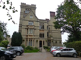 View of the priory's neo-Gothic design The neo-Gothic splendour of Nutfield Priory hotel (geograph 5915790).jpg