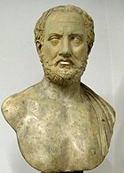 A bust of Thucydides.