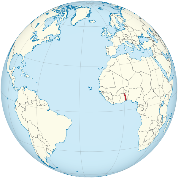 File:Togo on the globe (Cape Verde centered).svg