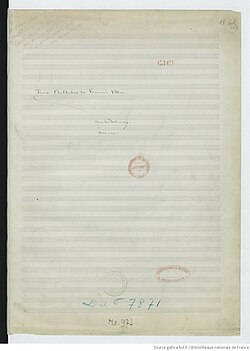 page de titre du manuscrit autographe