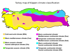 Кліматична карта Туреччини (за Кеппеном)