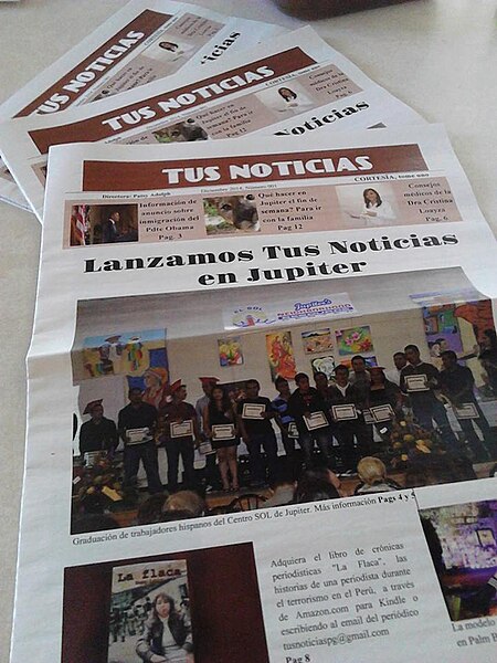 File:Tus Noticias, periódico en español para Palm Beach, Florida, EEUU.jpg