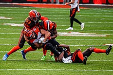 Eifert playing against the Cleveland Browns in 2019. Tyler Eifert vs Cleveland Browns DEC2019.jpg