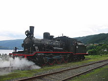Steam locomotive on the Gamle Vossebanen Type 18 locomotive n. 255 at Garnes.jpg