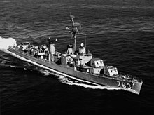 USS Gurke (DD-783) underway in February 1963 (NH 107160).jpg