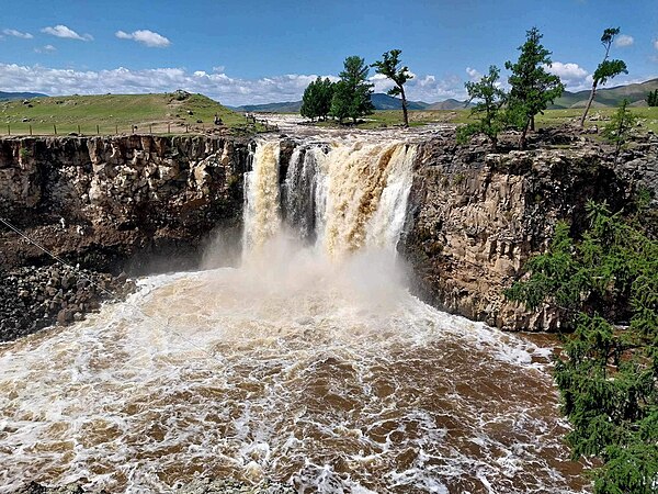 Ulaan tsutgalan in Mongolia During Summer 2023, the background is showing more geological structures formations and farther geological features