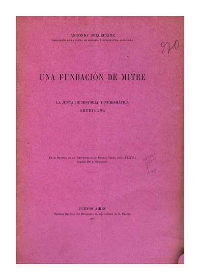 File:Una fundación de Mitre. La Junta de Historia y Numismática Americana - Antonio Dellepiane (1917).pdf