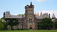 Designed by Frederick Cumberland using Norman and Romanesque Revival styles, University College's was completed in 1859. University College, University of Toronto.jpg
