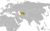 نقشهٔ موقعیت ازبکستان و ترکمنستان.
