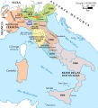 Völkerkarte von Mittel- und Südosteuropa. Italien 1815 bis zur Gegenwart (1905)Simplificado-es.svg
