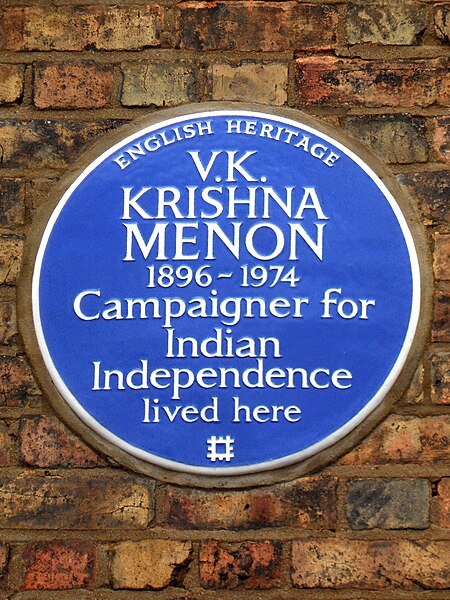 File:V.K. KRISHNA MENON 1896-1974 Campaigner for Indian Independence lived here.jpg