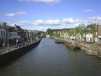 Der Vaartse Rijn in Utrecht, Blick Richtung Innenstadt