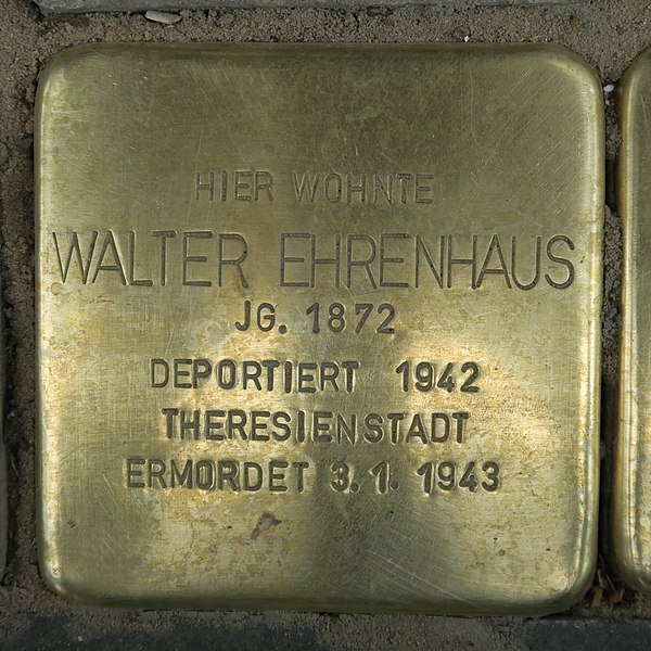 File:Walter Ehrenhaus - Eppendorfer Baum 18 (Hamburg-Harvestehude).Stolperstein.nnw.jpg