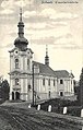 Kostel ve Pšově v roce 1907 (pohlednice)