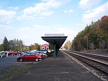 Looking east at the loading platform White Sulphur Springs WV Depot - Platform End.jpg