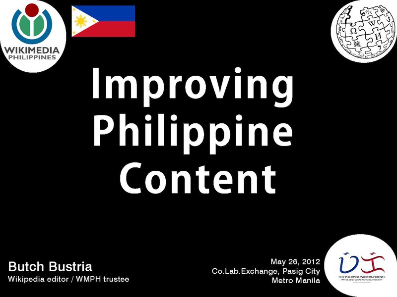 File:WikiCon 2012 - Improving Philippine Content.pdf