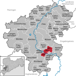 Kaart van Wildenfels