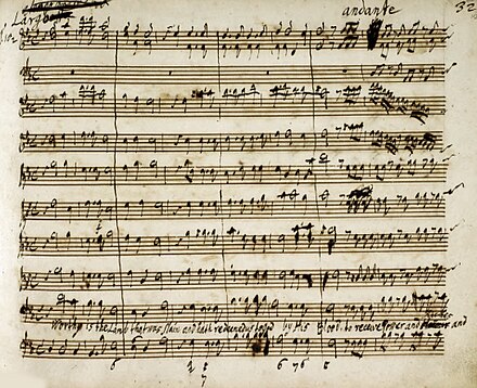 First page of the concluding chorus "Worthy is the Lamb": From Handel's original manuscript in the British Library, London