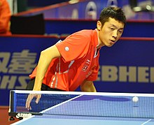 Xu Xin playing in the 2011 World Table Tennis Championships in Rotterdam.jpg