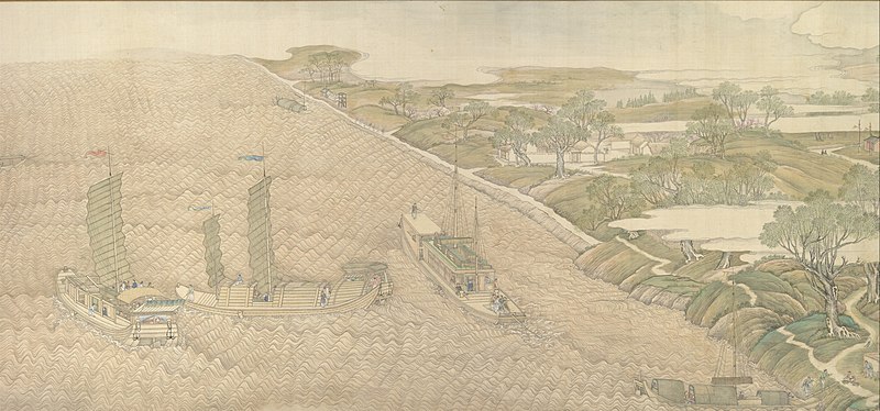 File:Xu Yang - The Qianlong Emperor's Southern Inspection Tour, Scroll Four, The Confluence of the Huai and Yellow - 1984.16a–c - Metropolitan Museum of Art.jpg