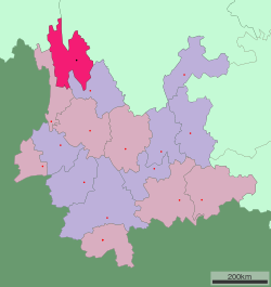 Location of Dêqên Prefecture in Yunnan