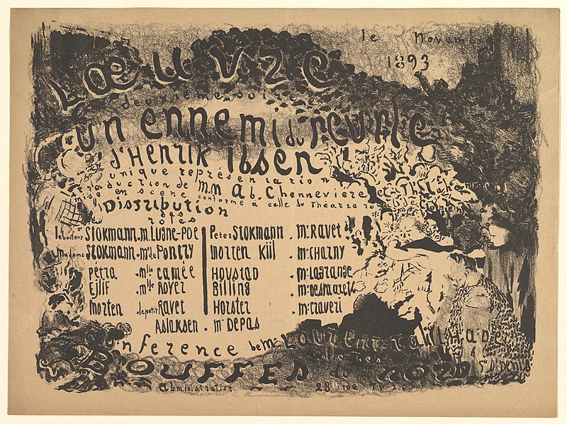 File:Édouard Vuillard, An Enemy of the People, Program for Théâtre de l'Oeuvre, November 1893.jpg