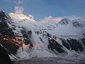 Гора Белуха, вид с ледника на северный склон