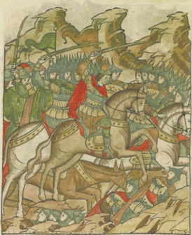 Иван Фёдорович Овчина Телепнев-Оболенский во время боя с татарами