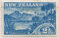 Neuseeländische Briefmarke von 1898. Der hier fälschlich Lake Wakitipu geschriebene Name wurde in späteren Ausgaben korrigiert.