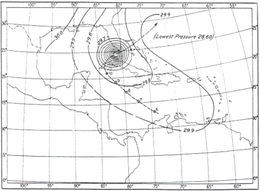 Carte météorologique des ouragans des Keys de Floride de 1909.png