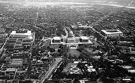 Aerial view of the United States Capitol Complex, c. 1923