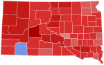 1984 US-Senatswahl in South Dakota Ergebniskarte von county.svg