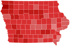 2004 United States Senate election in Iowa results map by county.svg