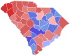 赤色はヘイリーが優勢だった郡、青色はシェイーンが優勢だった郡。