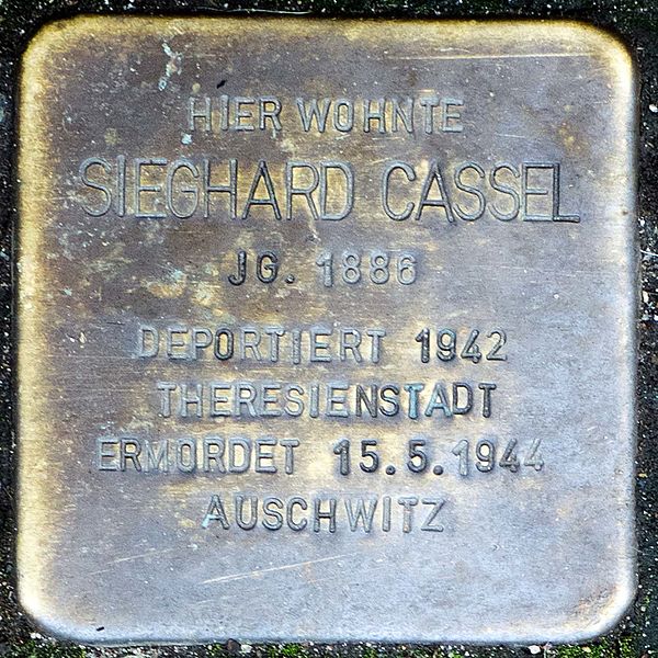 File:2017 Stolpersteine Willich Cassel Sieghard.jpg