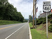 U.S. Route 46 westbound in Mine Hill Township 2018-07-30 10 00 45 View west along U.S. Route 46 just west of Scrub Oak Road in Mine Hill Township, Morris County, New Jersey.jpg